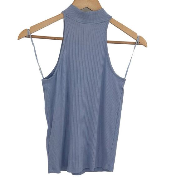 Anthropologie Maeve sky periwinkle blue mock neck sleeveless top size small - Picture 3 of 7
